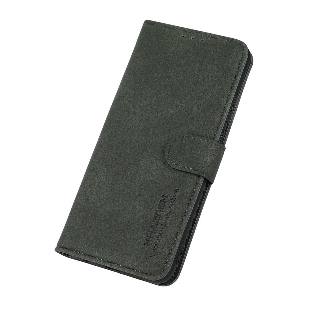 KHAZNEH Anti-drop PU Leather + TPU Protective Phone Case with Stand Wallet for Xiaomi Redmi Note 11 - Green-8