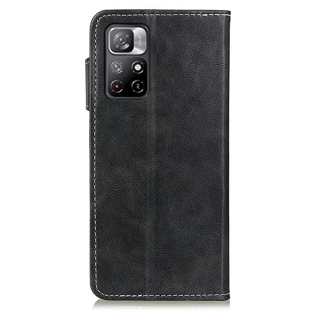 PU Leather All-inclusive Protection S-shape Textured Stand Phone Case Cover with Wallet for Xiaomi Redmi Note 11 - Black-3