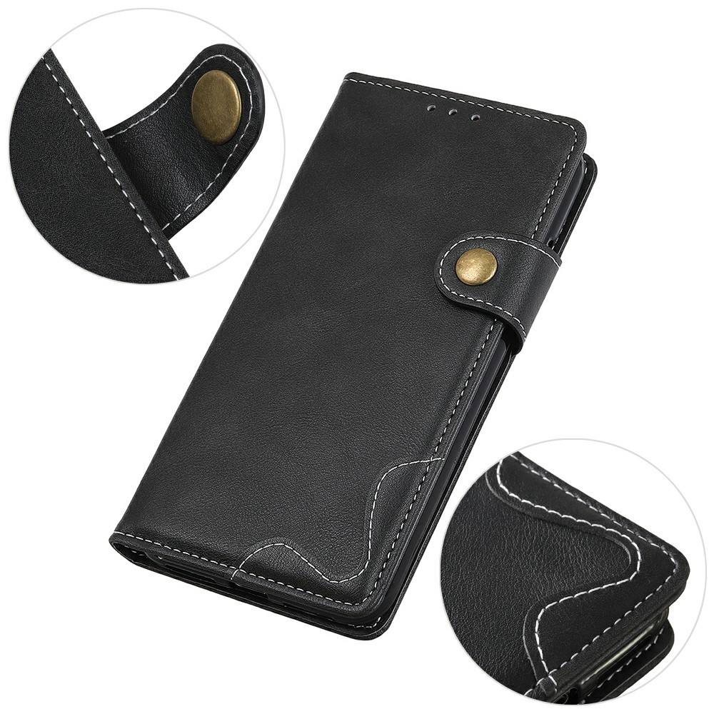PU Leather All-inclusive Protection S-shape Textured Stand Phone Case Cover with Wallet for Xiaomi Redmi Note 11 - Black-6
