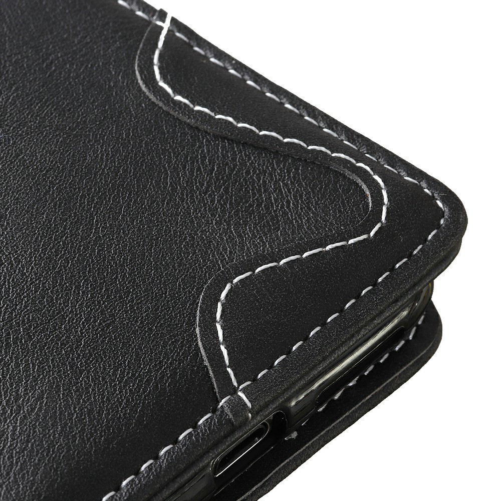 PU Leather All-inclusive Protection S-shape Textured Stand Phone Case Cover with Wallet for Xiaomi Redmi Note 11 - Black-8
