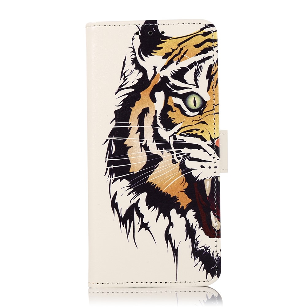 Pattern Printing PU Leather Wallet Case Magnetic Closure Well-protected Flip Stand Cover for Xiaomi Redmi Note 11 - Tiger-2