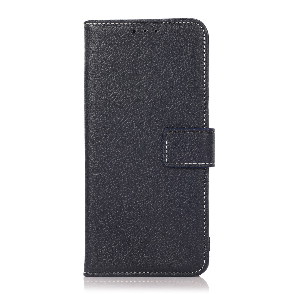 Litchi Texture Shockproof Drop-resistant Leather Phone Cover Stand Wallet Case Shell for Xiaomi Redmi Note 11 - Blue-2