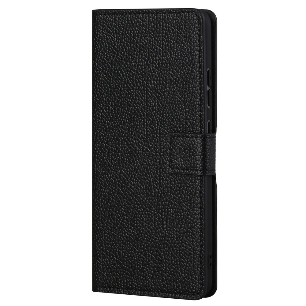 For Xiaomi Redmi Note 11/Poco M4 Pro 5G Litchi Texture Stand Wallet Leather Case Well-Protected Magnetic Clasp Cell Phone Protector Shell - Black-2