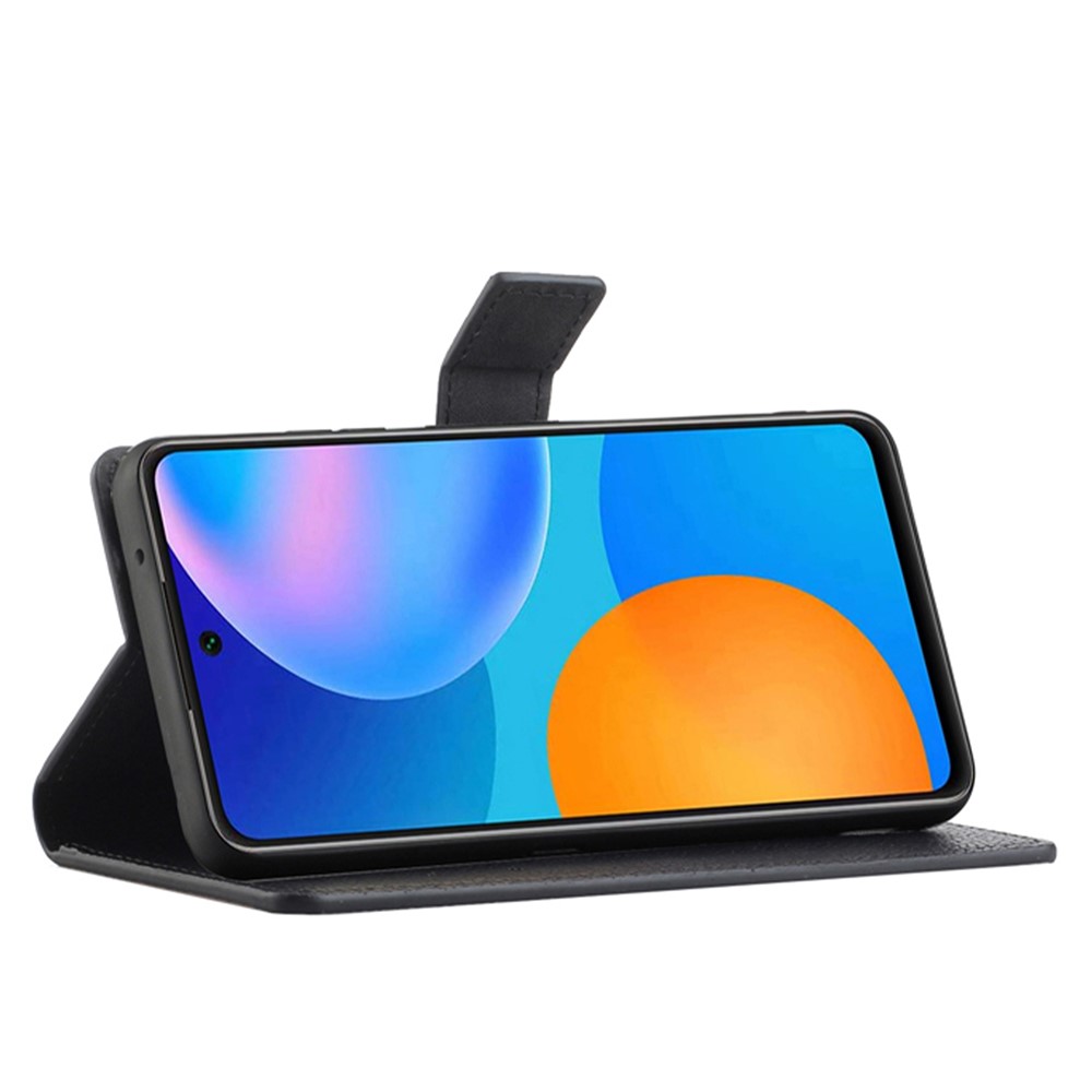 For Xiaomi Redmi Note 11/Poco M4 Pro 5G Litchi Texture Stand Wallet Leather Case Well-Protected Magnetic Clasp Cell Phone Protector Shell - Black-5