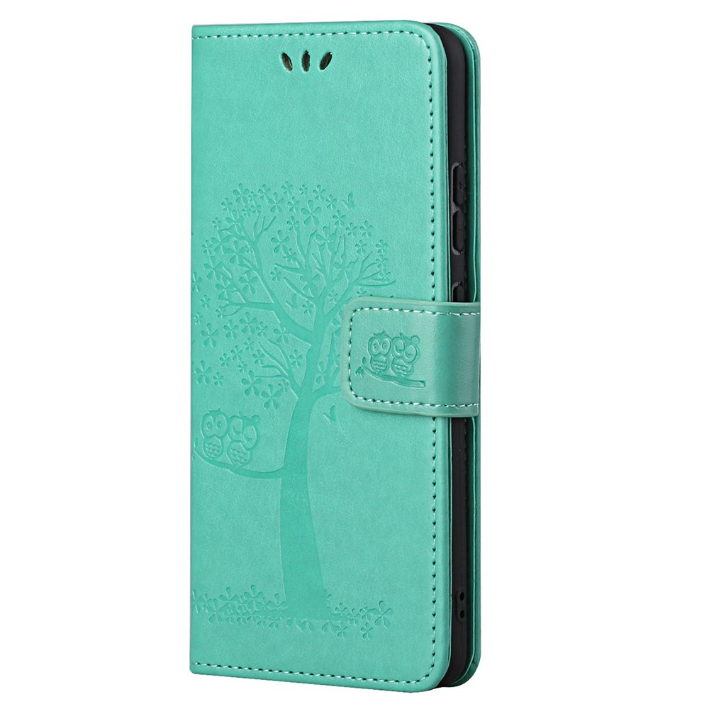 Fashionable Flip Phone Cover Owl Tree Imprint Well-Protected Anti-Drop Stylish Leather Wallet Phone Case Shell with Stand for Xiaomi Redmi Note 11 Pro+ / Redmi Note 11 Pro - Green-2