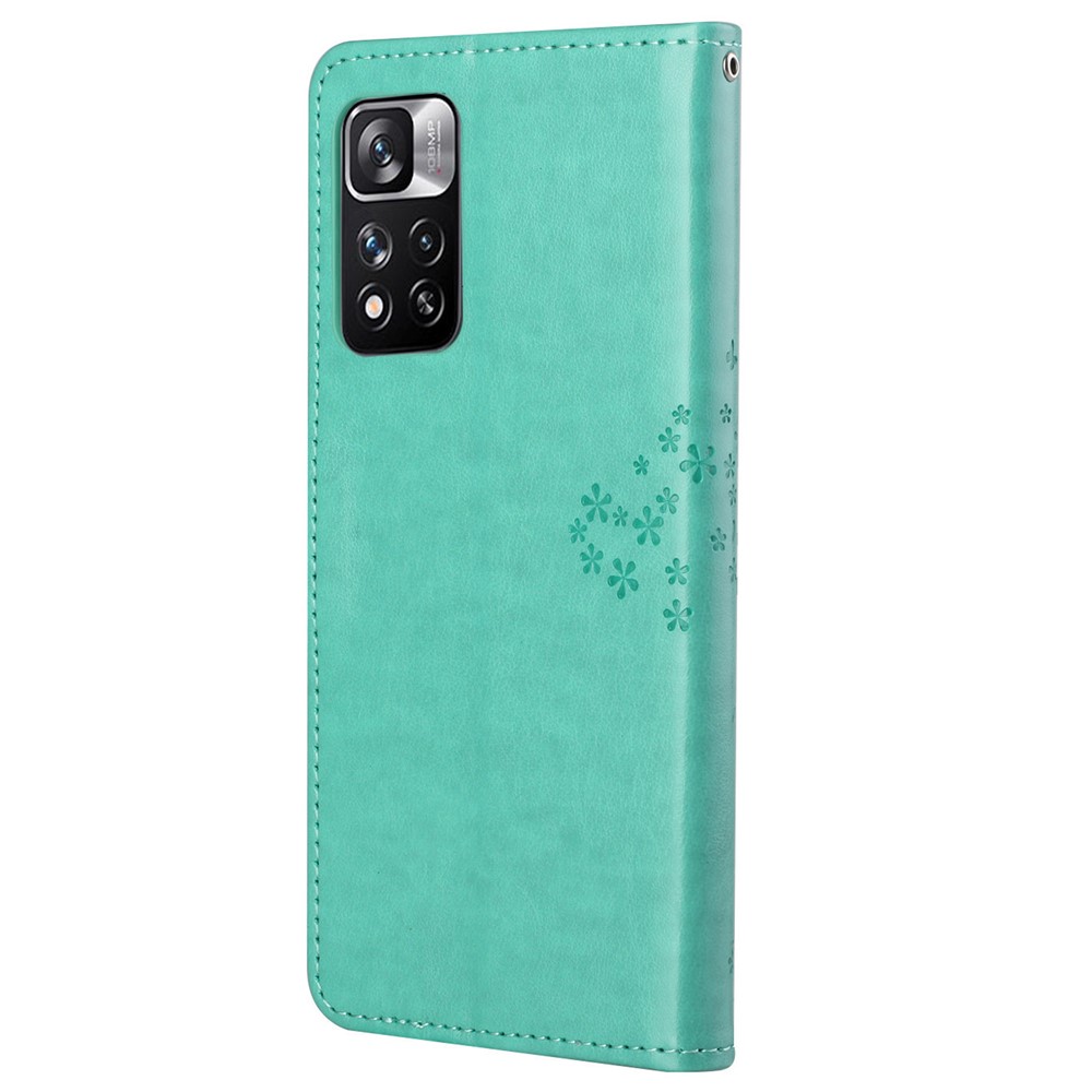 Fashionable Flip Phone Cover Owl Tree Imprint Well-Protected Anti-Drop Stylish Leather Wallet Phone Case Shell with Stand for Xiaomi Redmi Note 11 Pro+ / Redmi Note 11 Pro - Green-3