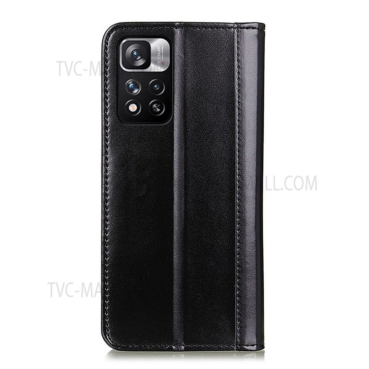Magnetic Auto Closure Split Leather Case Wallet Stand Shockproof TPU Inner Shell Phone Cover for Xiaomi Redmi Note 11 Pro / Note 11 Pro+ - Black-3