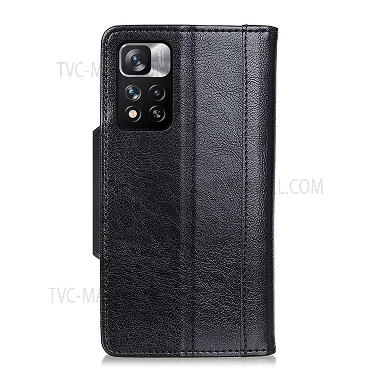 Flip Stand PU Leather TPU Interior Shockproof Wallet Magnetic Protective Case for Xiaomi Redmi Note 11 Pro / Note 11 Pro+ - Black-3