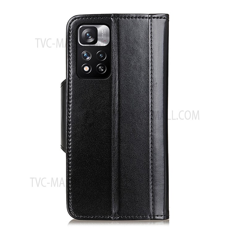 Wallet Design PU Leather Attached TPU Inner Magnetic Closure Flip Stand Phone Cover for Xiaomi Redmi Note 11 Pro / Note 11 Pro+ - Black-3