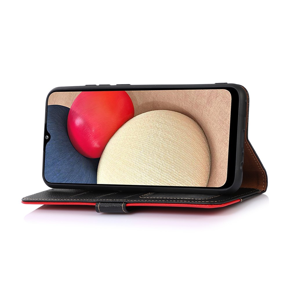 KHAZNEH RFID Litchi Texture Phone Case Blocking Anti-theft Swiping Protective Leather Cover with Stand Wallet for Xiaomi Redmi Note 11/Poco M4 Pro 5G - Black-5