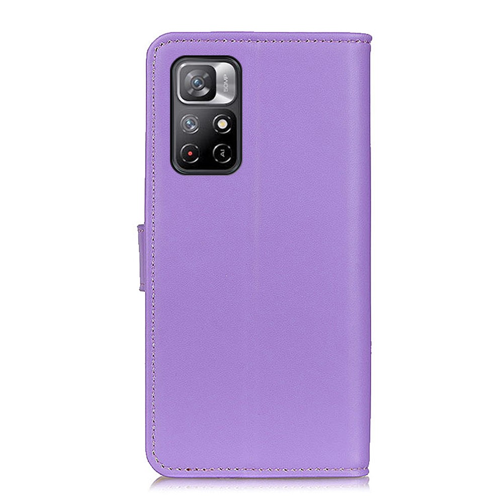 For Xiaomi Redmi Note 11/Poco M4 Pro 5G Folio Flip Stand Wallet Design Well-protected PU Leather Phone Case Shell - Purple-3