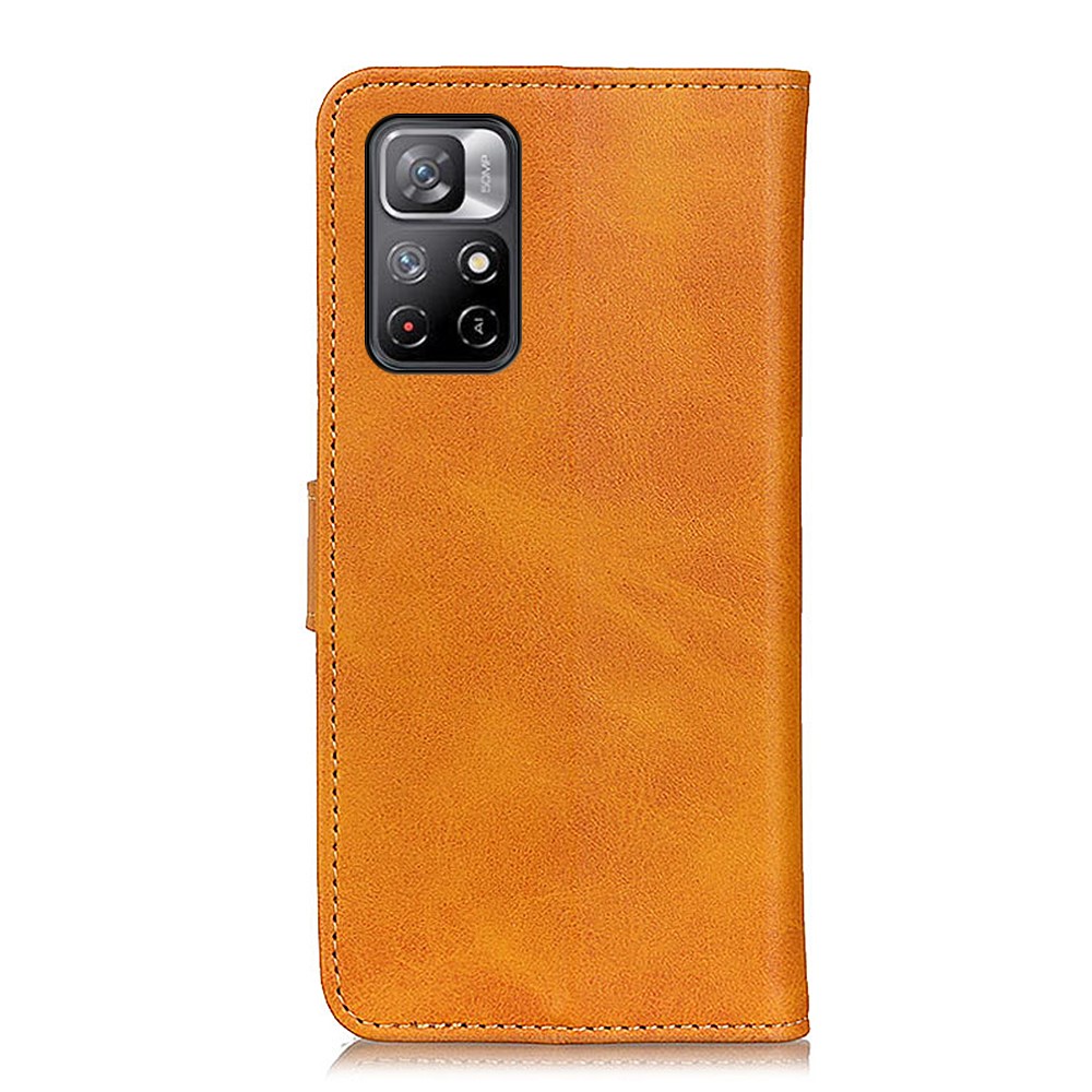 Well-Protected Magnetic Closure PU Leather + TPU Wallet Design Anti-Fall Flip Phone Cover with Stand for Xiaomi Redmi Note 11 - Brown-3