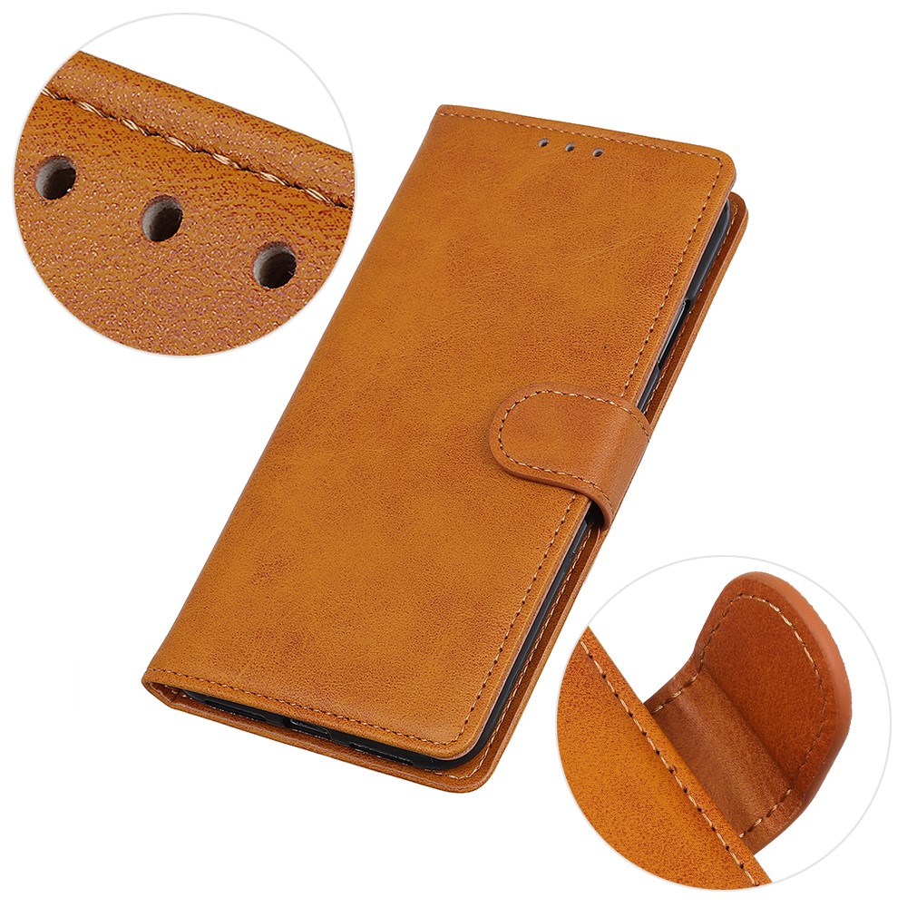 Well-Protected Magnetic Closure PU Leather + TPU Wallet Design Anti-Fall Flip Phone Cover with Stand for Xiaomi Redmi Note 11 - Brown-7