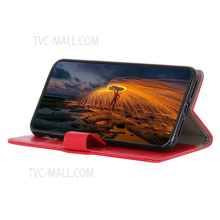 Full Protection Study Stand Design TPU + PU Leather Wallet Flip Protective Phone Case for Xiaomi Redmi Note 11 Pro+ / Redmi Note 11 Pro - Red-5