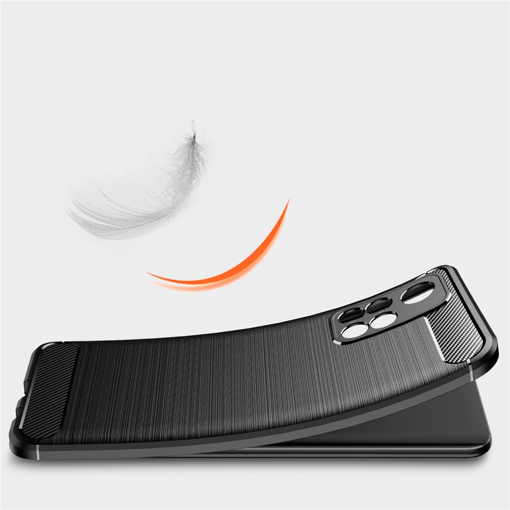 Carbon Fiber Brushed Style Soft TPU Slim Shockproof Back Cover Case for Xiaomi Redmi Note 11 / Poco M4 Pro 5G - Black-6