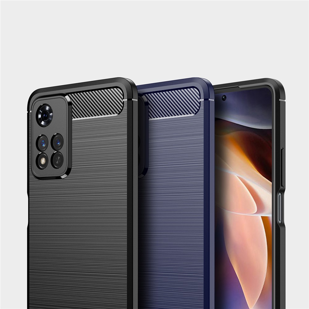 Carbon Fiber Brushed Style Soft TPU Slim Light Anti-slip Scratch-resistant Back Cover Shell for Xiaomi Redmi Note 11 Pro 5G (China) (MediaTek)/Note 11 Pro+ 5G - Black-8