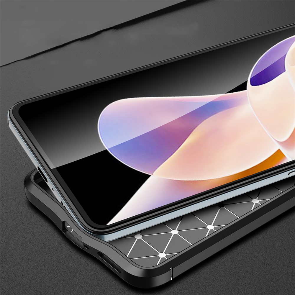 Light Thin Litchi Texture Flexible TPU Anti-scratch Phone Case Shell for Xiaomi Redmi Note 11 Pro/Note 11 Pro+ - Black-3