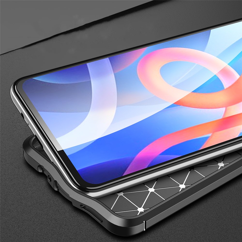 Light Slim Litchi Texture Soft Durable TPU Anti-fall Phone Case Shell for Xiaomi Redmi Note 11/Poco M4 Pro 5G - Black-3