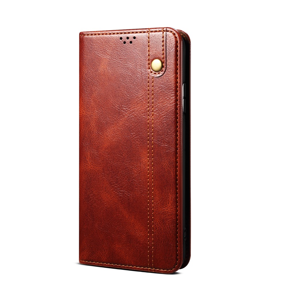 PU Leder Waxy Crazy Horse Textur Wallet Flip Schocksicheres Schutzhülle Mit Stand Für Xiaomi Redmi Note 11 5G (China) (mediatek)/redmi Note 11t 5G/Redmi Note 11s 5G - Braun