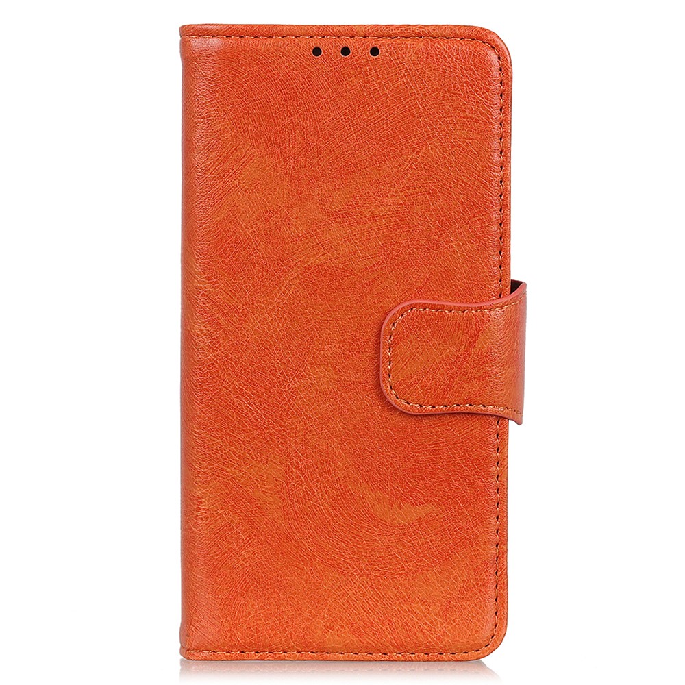 Nappa Texture Split Leather Wallet Case Stand Flip Magnetic Phone Cover for Xiaomi Redmi Note 11 Pro / Note 11 Pro+ - Orange-2