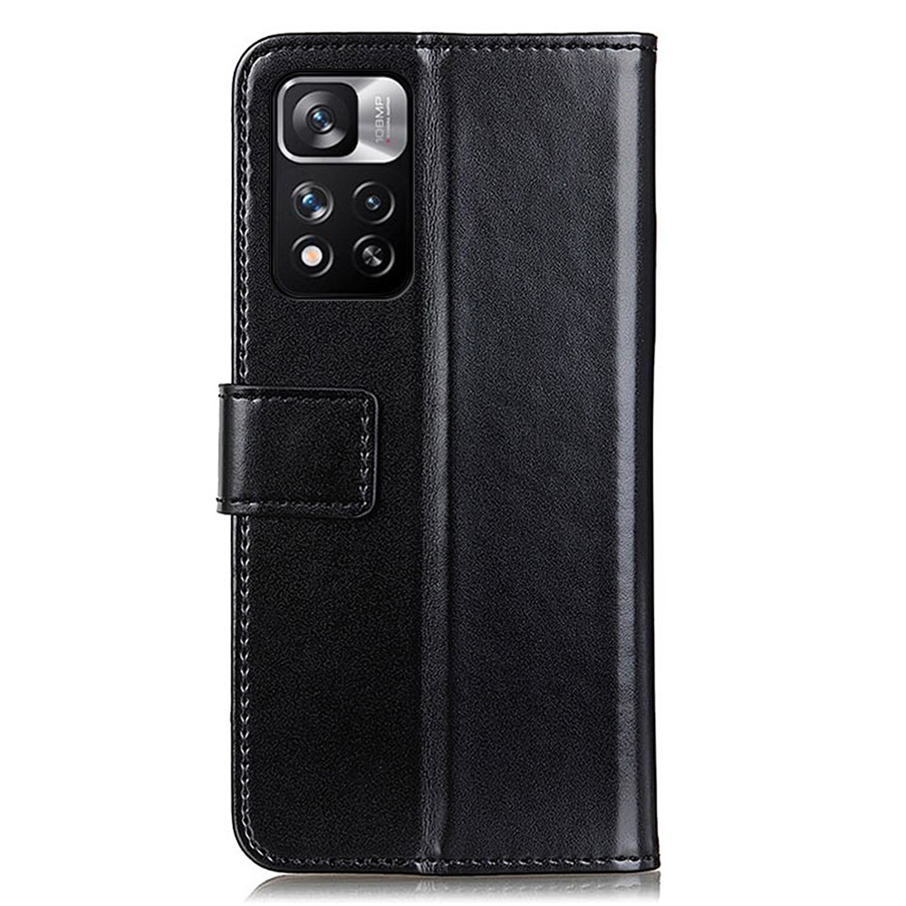 PU Leather Flip Wallet Case Shockproof TPU Shell Protective Cover with Stand for Xiaomi Redmi Note 11 Pro / Note 11 Pro+ - Black-3