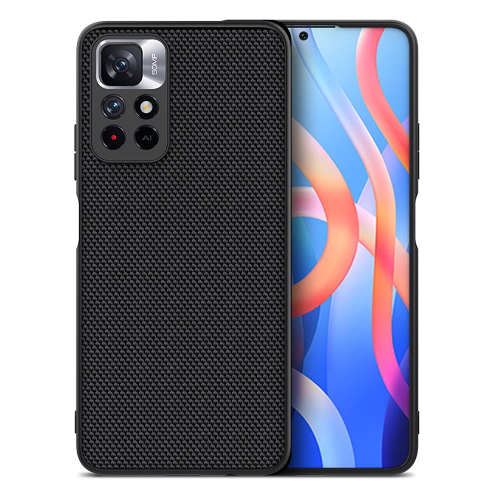NILLKIN Nylon Fiber Texture Hybrid Impact Soft TPU + Hard PC Shockproof Protective Anti-Slip Case for Xiaomi Redmi Note 11 / Poco M4 Pro 5G-1
