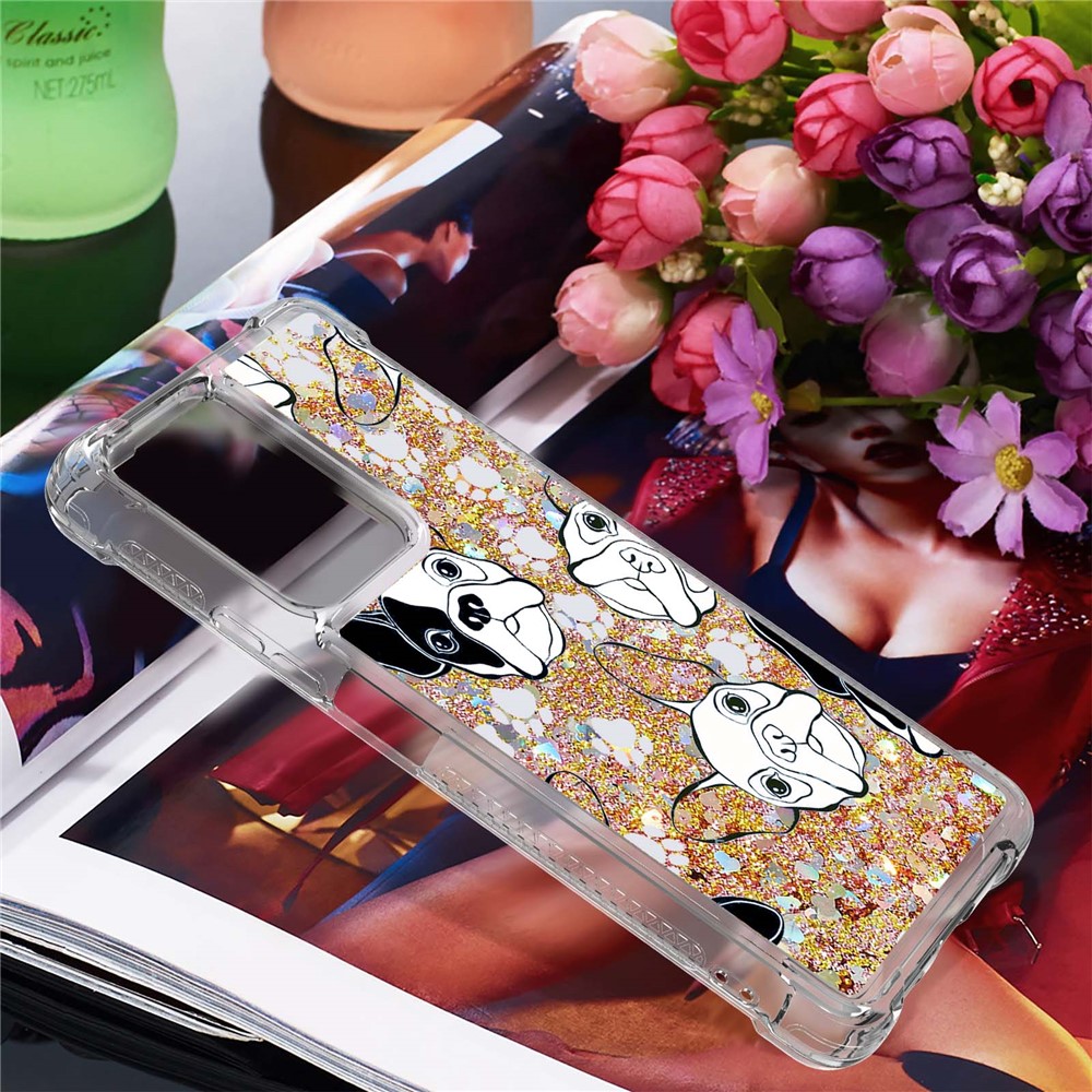Liquid Quicksand Flowing TPU Phone Case Pattern Printing Shockproof Cover for Xiaomi 11T / 11T Pro - Back/White Puppy-7