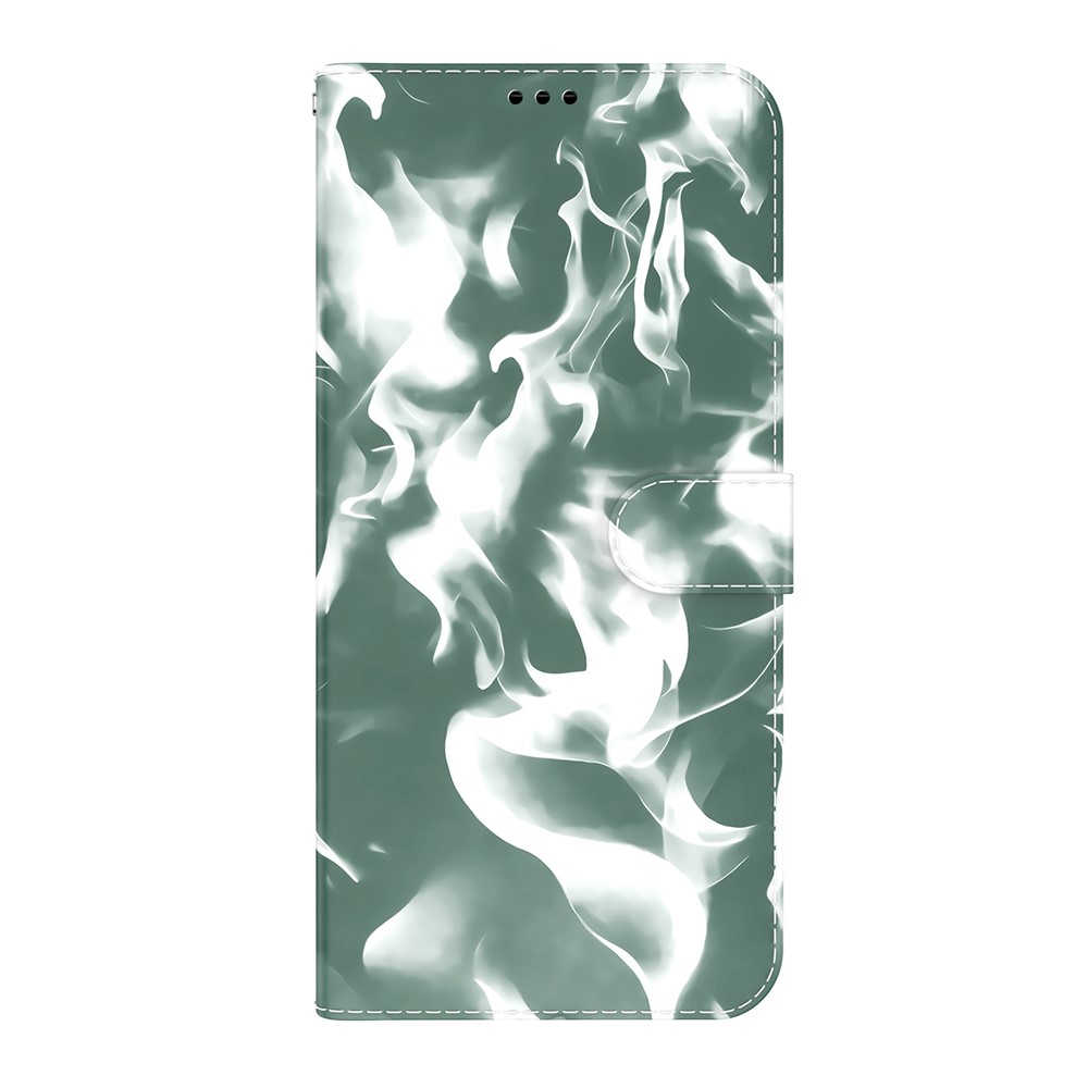 Stylish Fog Pattern Printing Phone Case PU Leather Magnetic Clasp Scratch-resistant Wallet Cover with Stand for Xiaomi Redmi Note 11/Poco M4 Pro 5G - Green-2