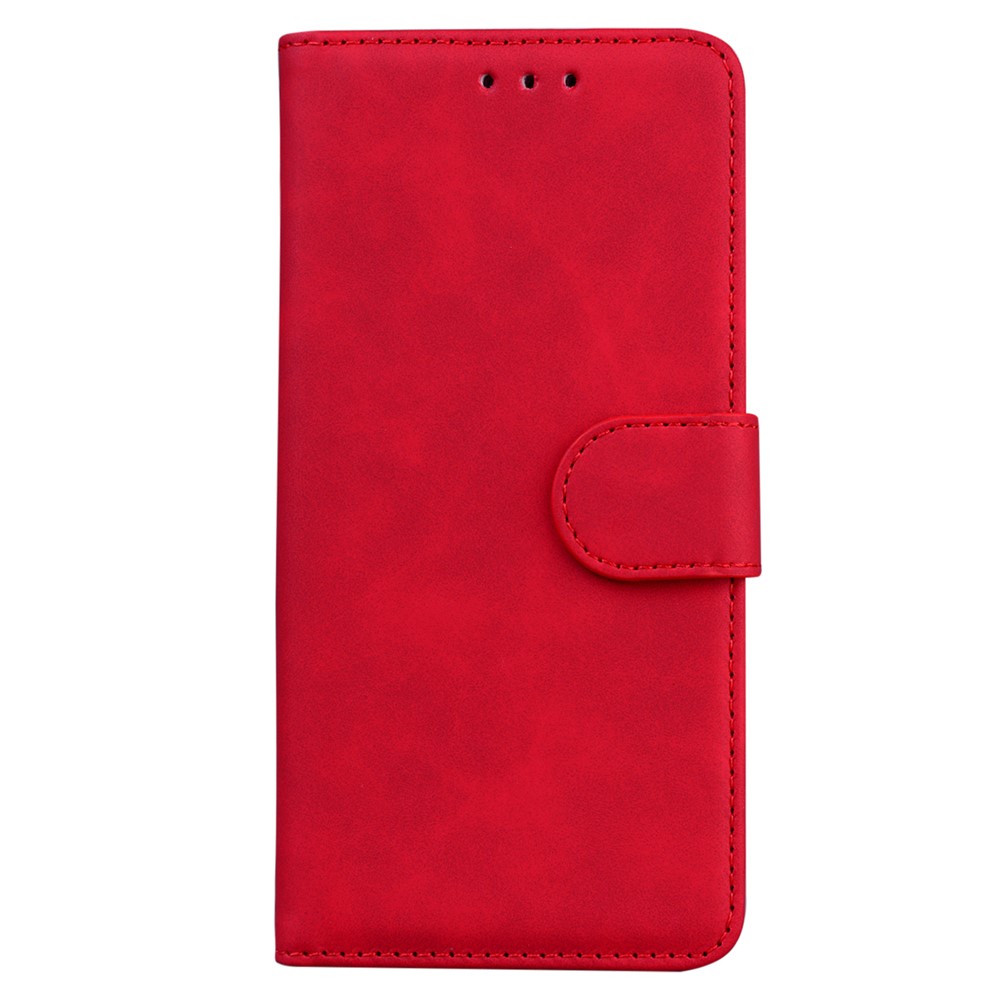Solid Color Magnetic Clasp Phone Cover PU Leather Wallet Flip Case with Stand for Xiaomi Redmi Note 11 Pro/Note 11 Pro+ - Red-2