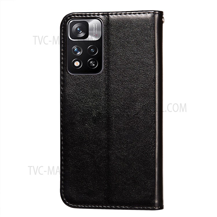 Imprinted Three Stripes Pattern Phone Case Dual-sided Magnetic Clasp Stand PU Leather and TPU Wallet Cover for Xiaomi Redmi Note 11 Pro/Note 11 Pro+ - Black-3