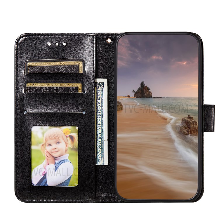 Imprinted Three Stripes Pattern Phone Case Dual-sided Magnetic Clasp Stand PU Leather and TPU Wallet Cover for Xiaomi Redmi Note 11 Pro/Note 11 Pro+ - Black-4