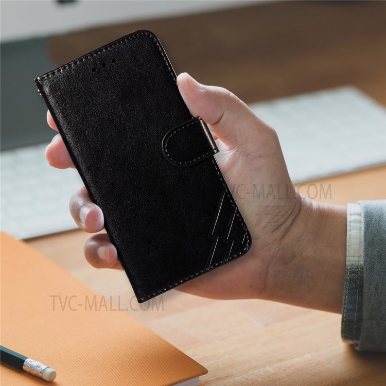 Imprinted Three Stripes Pattern Phone Case Dual-sided Magnetic Clasp Stand PU Leather and TPU Wallet Cover for Xiaomi Redmi Note 11 Pro/Note 11 Pro+ - Black-8