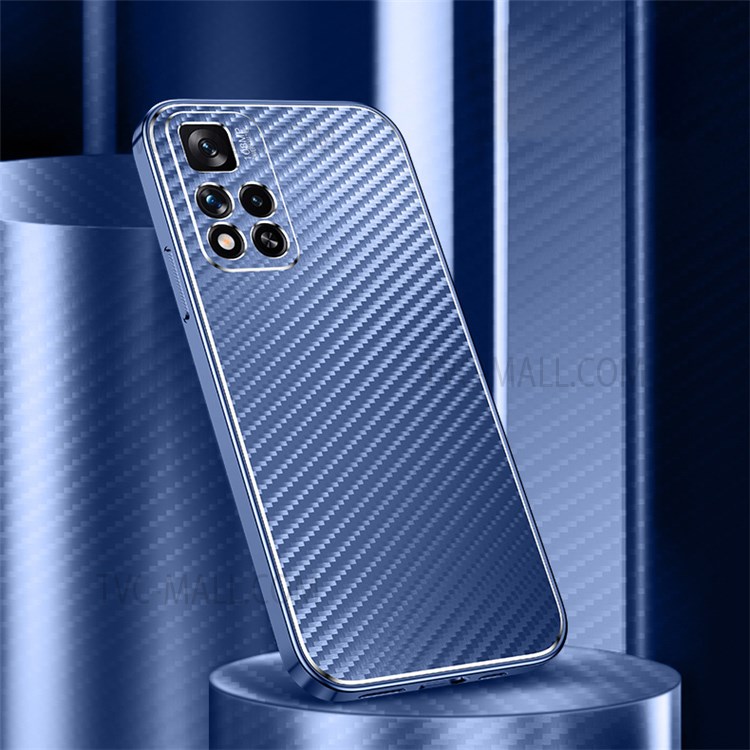 Metal Phone Case Stylish Scratch-resistant Phone Cover for Xiaomi Redmi Note 11 Pro/Note 11 Pro+ - Blue-2