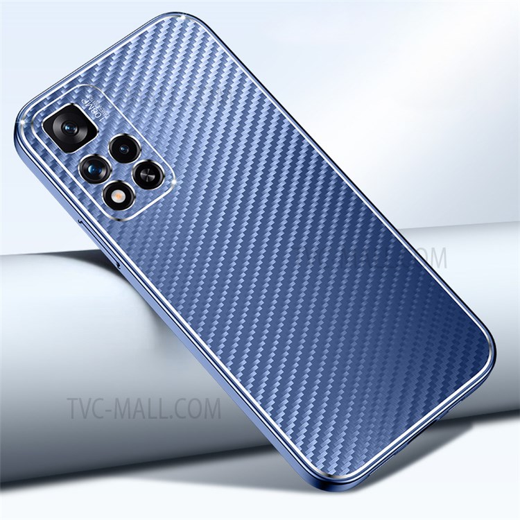 Metal Phone Case Stylish Scratch-resistant Phone Cover for Xiaomi Redmi Note 11 Pro/Note 11 Pro+ - Blue-3