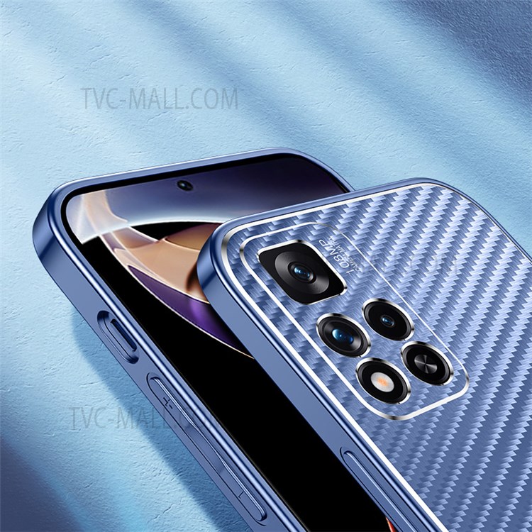 Metal Phone Case Stylish Scratch-resistant Phone Cover for Xiaomi Redmi Note 11 Pro/Note 11 Pro+ - Blue-5