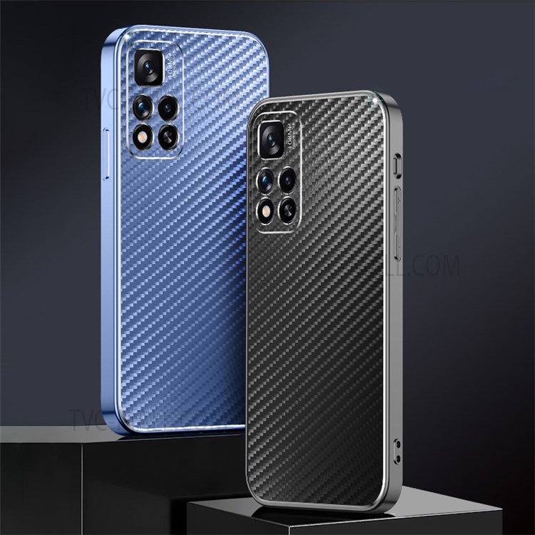 Metal Phone Case Stylish Scratch-resistant Phone Cover for Xiaomi Redmi Note 11 Pro/Note 11 Pro+ - Blue-7