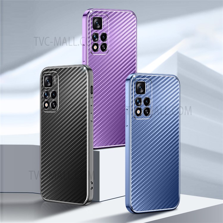 Metal Phone Case Stylish Scratch-resistant Phone Cover for Xiaomi Redmi Note 11 Pro/Note 11 Pro+ - Blue-8