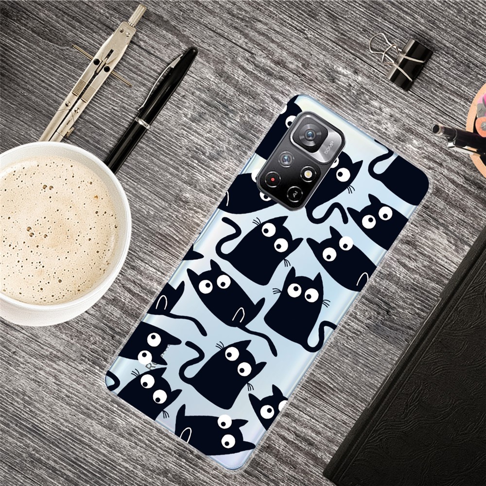 IMD Pattern Printing Anti-scratch Soft TPU Slim Phone Case Cover for Xiaomi Redmi Note 11/Poco M4 Pro 5G - Little Cats-2
