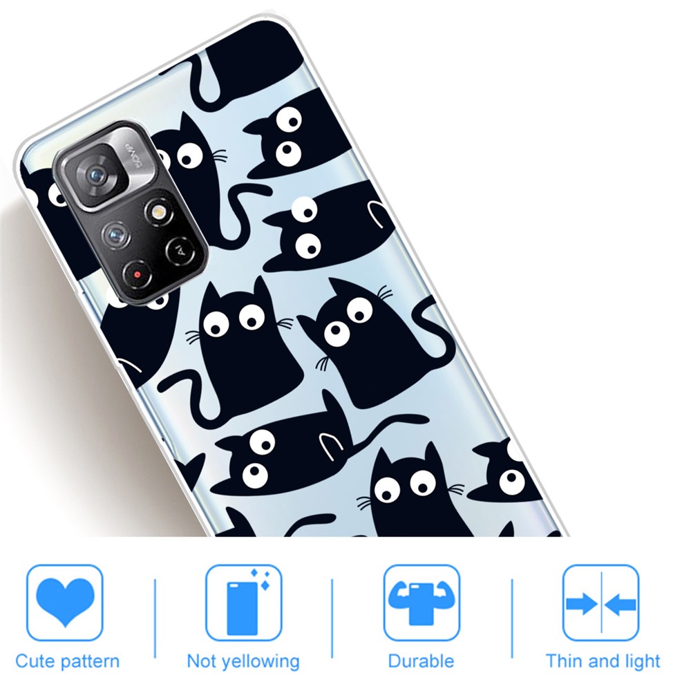 IMD Pattern Printing Anti-scratch Soft TPU Slim Phone Case Cover for Xiaomi Redmi Note 11/Poco M4 Pro 5G - Little Cats-4