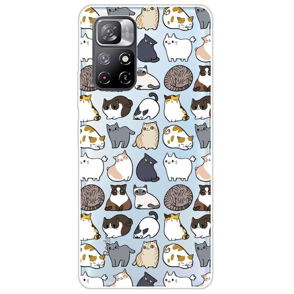 Shockproof Pattern Printing TPU Protective Phone Case for Xiaomi Redmi Note 11 Pro+ / Redmi Note 11 Pro - Cartoon Cat-1