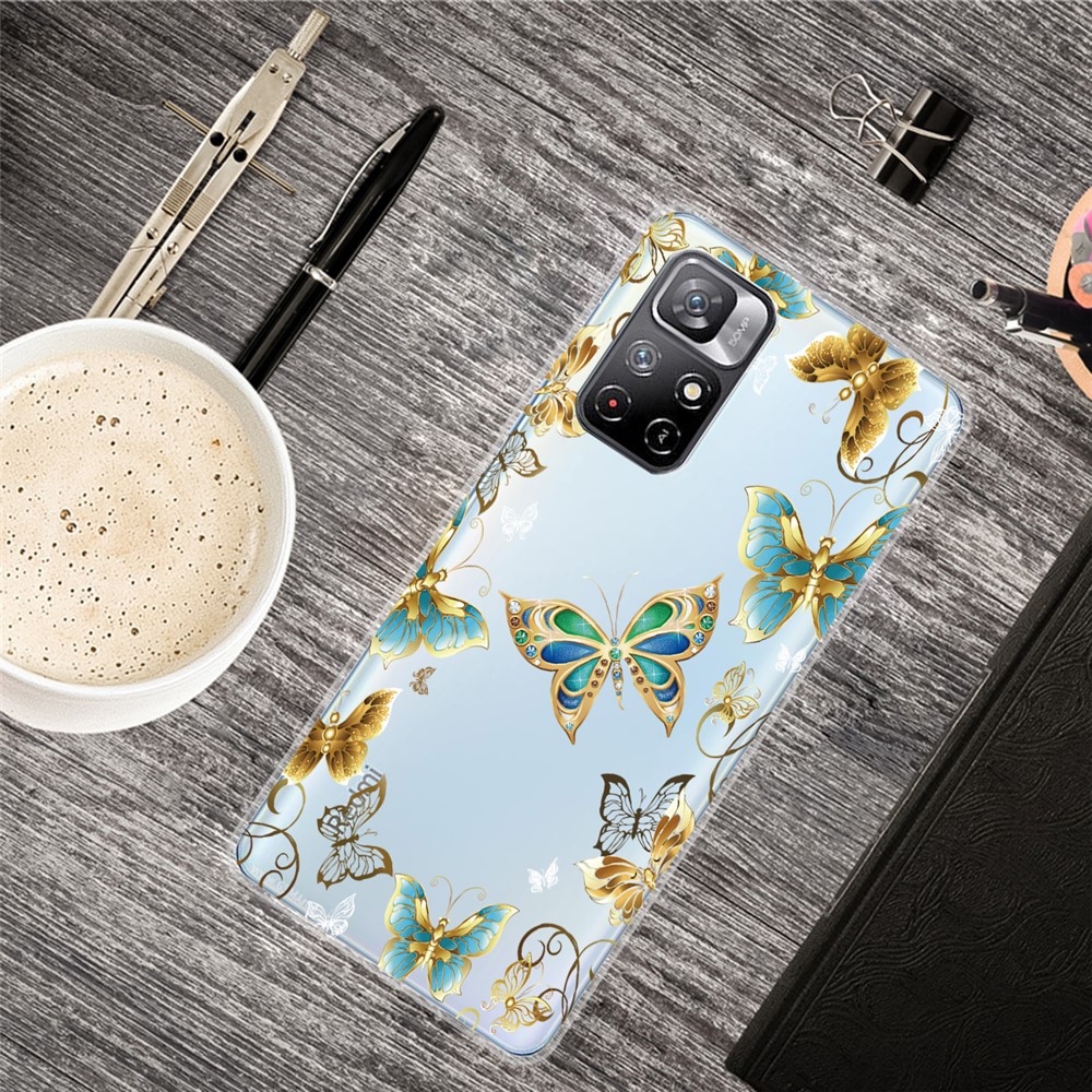 IMD Pattern Printing Flexible TPU Mobile Phone Back Case Cover for Xiaomi Redmi Note 11 Pro/Note 11 Pro+ - Jewelry Butterflies-2