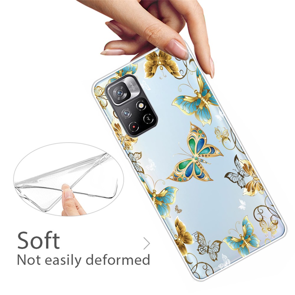 IMD Pattern Printing Flexible TPU Mobile Phone Back Case Cover for Xiaomi Redmi Note 11 Pro/Note 11 Pro+ - Jewelry Butterflies-3