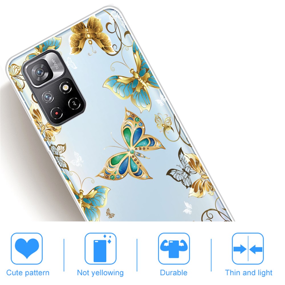 IMD Pattern Printing Flexible TPU Mobile Phone Back Case Cover for Xiaomi Redmi Note 11 Pro/Note 11 Pro+ - Jewelry Butterflies-4