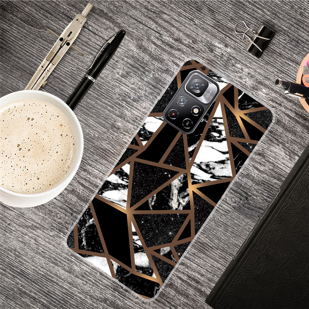 Slim Flexible Soft TPU Marble Pattern IMD Protective Cover for Xiaomi Redmi Note 11 Pro / Note 11 Pro+ - Style A-2