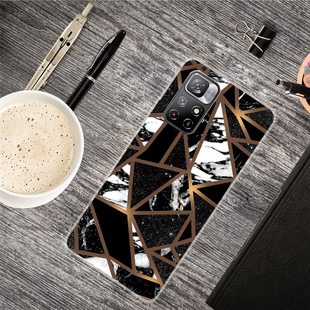 Slim Flexible Soft TPU Marble Pattern IMD Protective Cover for Xiaomi Redmi Note 11 Pro 5G (China) (MediaTek)/11 Pro+ 5G - Style A-2