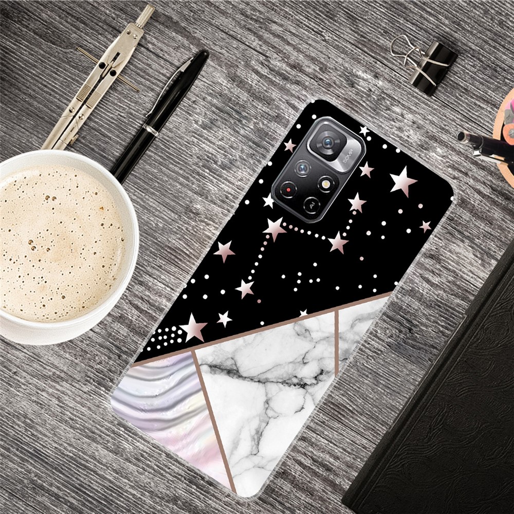 Marble Pattern Design Soft TPU IMD Anti-Scratch Protective Phone Case for Xiaomi Redmi Note 11 Pro / Note 11 Pro+ - Style A-2