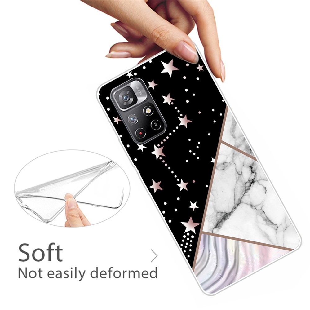 Marble Pattern Design Soft TPU IMD Anti-Scratch Protective Phone Case for Xiaomi Redmi Note 11 Pro / Note 11 Pro+ - Style A-3