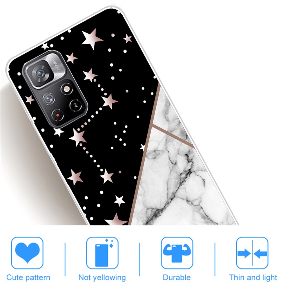 Marble Pattern Design Soft TPU IMD Anti-Scratch Protective Phone Case for Xiaomi Redmi Note 11 Pro / Note 11 Pro+ - Style A-4
