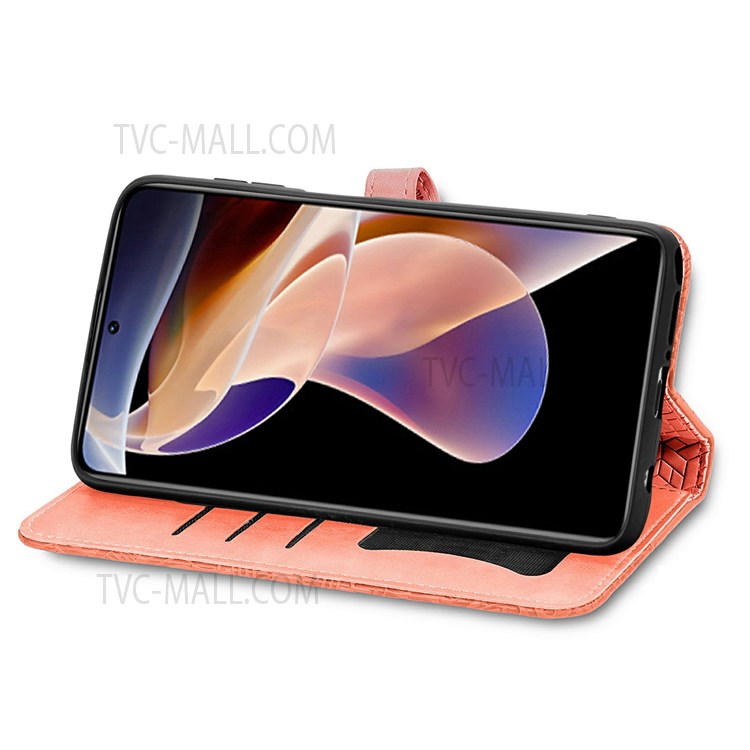 Dream Wings Pattern Imprinted PU Leather Wallet Flip Case Soft TPU Stand Magnetic Cover with Strap for Xiaomi Redmi Note 11 Pro / Note 11 Pro+ - Orange-8