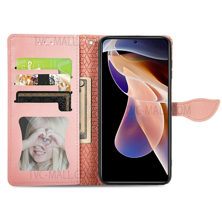 Dream Wings Pattern Imprinted PU Leather Wallet Flip Case Soft TPU Stand Magnetic Cover with Strap for Xiaomi Redmi Note 11 Pro / Note 11 Pro+ - Orange-9